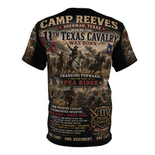 Load image into Gallery viewer, Camp Reeves 11th Texas Cavalry Graphic Tee — May 1861 - Sherman, Texas, May 1861
