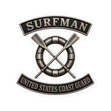 Load image into Gallery viewer, Kiss-Cut Stickers - USCG - Surfman Badge w txt - 3D - Enhanced
