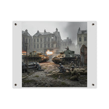 Load image into Gallery viewer, Acrylic Wall Art Panel - US Tank Destroyer - M10 Wolverine Battles a German Panzer Tank
