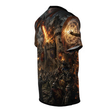 Load image into Gallery viewer, Dragon Fire All-Over Print Tee — Medieval Dragon Graphic Shirt

