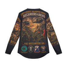 Load image into Gallery viewer, 170th Assault Helicopter Company Tribute Long Sleeve Shirt — "Bikinis &amp; Buccaneers Into the Fire"- Vietnam Air Warriors
