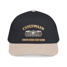 Load image into Gallery viewer, Mid Profile Baseball Cap - USCG - Coxswain w txt - Gold - 3D - Enhanced
