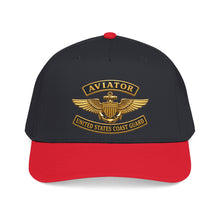 Load image into Gallery viewer, Mid Profile Baseball Cap - USCG - Aviator Badge w txt - 3D - Enhanced
