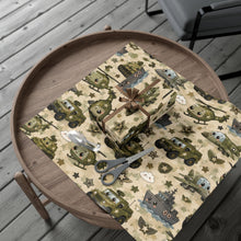 Load image into Gallery viewer, Gift Wrap Paper — Kawaii Military Vehicles Camouflage
