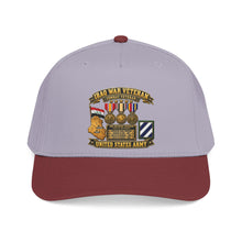 Load image into Gallery viewer, Mid Profile Baseball Cap - Army - Iraq War Veteran - Ribbon Bar - Map - SSI - 3rd Infantry Division - 3D - Enhanced
