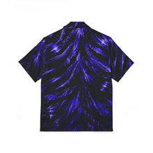 Load image into Gallery viewer, Men's Hawaiian Camp Shirt — Futuristic zebra with neon glow
