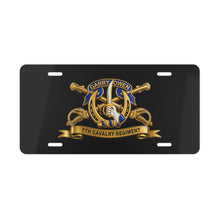 Load image into Gallery viewer, License Plate - Army - 7th Cavalry Regiment w Br - Ribbon - 3D - Enhanced

