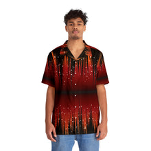 Load image into Gallery viewer, Men&#39;s Hawaiian Shirt (AOP) - Red Night Sky with Stars
