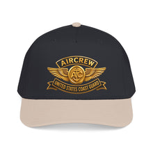 Load image into Gallery viewer, Mid Profile Baseball Cap - USCG - Aircrew Badge w txt - 3D - Enhanced
