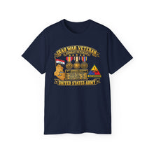Load image into Gallery viewer, Unisex Ultra Cotton Tee - Army - Iraq War Veteran - Ribbon Bar - Map - SSI - 1st Armored Division - 3D - Enhanced
