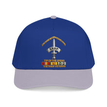 Load image into Gallery viewer, Mid Profile Baseball Cap - Army - Badge - LRRP - Tip of the Spear - Vietnam Vet w SVC - 3D - Enhanced
