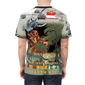 Unisex Cut & Sew Tee (AOP) - 7th Cavalry Regiment in Helicopter Assault Against Viet Cong  - Vietnam War