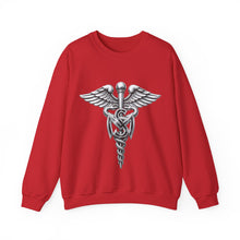 Load image into Gallery viewer, Crewneck Sweatshirt - Army Medical Service Corps (MS) Branch Insignia - 3D - Silver - Enhanced
