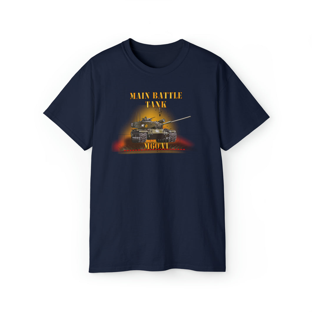 Unisex Ultra Cotton Tee - Main Battle Tank - M60A1 w Fire- Right Face