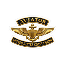 Load image into Gallery viewer, Kiss-Cut Stickers - USCG - Aviator Badge w txt - 3D - Enhanced
