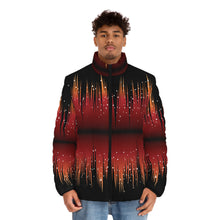 Load image into Gallery viewer, Men&#39;s Puffer Jacket (AOP) - Red Night Sky Full of Stars
