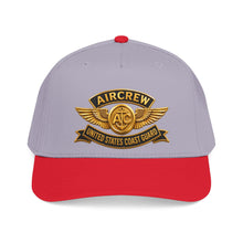 Load image into Gallery viewer, Mid Profile Baseball Cap - USCG - Aircrew Badge w txt - 3D - Enhanced
