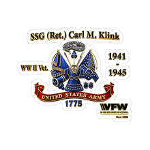 Load image into Gallery viewer, Kiss-Cut Stickers - SSG - Carl M. Klink - Veteran tribute in 3D enhanced

