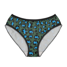 Load image into Gallery viewer, Women's Briefs - Leopard Camouflage - Green-Blue
