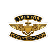 Load image into Gallery viewer, Kiss-Cut Stickers - USCG - Aviator Badge w txt - 3D - Enhanced
