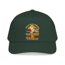 Load image into Gallery viewer, Mid Profile Baseball Cap - Army - Gulf War Combat - 1st Armored Divi - Old Ironsides - Veteran - Map w GULF SVC - 3D - Enhanced
