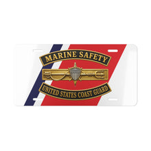 Load image into Gallery viewer, License Plate - USCG - Marine Safety w txt - 3D - Enhanced

