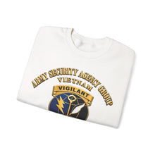 Load image into Gallery viewer, Crewneck Sweatshirt - Army - Army Security Agency Group DUI - w SVC Ribbons - 3D - Enhanced
