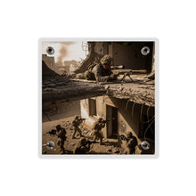 Load image into Gallery viewer, Acrylic Wall Art Panel - Marine Sniper Providing Overwatch for Breach Team
