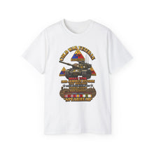 Load image into Gallery viewer, Unisex Ultra Cotton Tee - Army - Cold War Vet -  3rd Armored Division  - Gelnhausen, Germany - M60A3 Tank  - Spearhead w Fire - 3D - Enhanced
