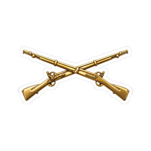 Load image into Gallery viewer, Kiss-Cut Stickers - Army - Infantry Branch Insignia - no text - Gold - 3D - Enhanced
