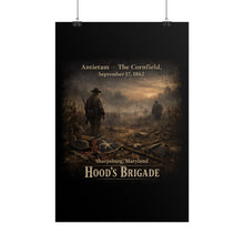Load image into Gallery viewer, Rolled Posters - 1st Texas Infantry in the cornfield - The Cornfield at Antietam, 1862 - Back
