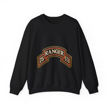 Load image into Gallery viewer, Crewneck Sweatshirt - Army - 75th Ranger Regiment - STB - Ranger Scroll - 3D - Enhanced
