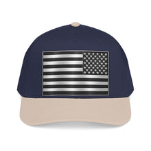 Load image into Gallery viewer, Mid Profile Baseball Cap - Flag - United States - Black and White - 3D - Enhanced
