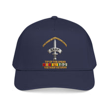 Load image into Gallery viewer, Mid Profile Baseball Cap - Army - Badge - LRRP - Tip of the Spear - Vietnam Vet w SVC - 3D - Enhanced
