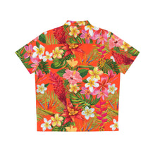 Load image into Gallery viewer, Men&#39;s Hawaiian Shirt (AOP) - Orange - Tropical Flowers X 300
