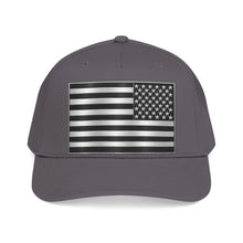 Load image into Gallery viewer, Mid Profile Baseball Cap - Flag - United States - Black and White - 3D - Enhanced
