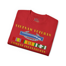 Load image into Gallery viewer, Unisex Ultra Cotton Tee - Army - Vietnam Veteran - Cbt Infantryman w CIB VN SVC
