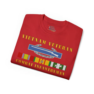 Unisex Ultra Cotton Tee - Army - Vietnam Veteran - Cbt Infantryman w CIB VN SVC