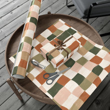 Load image into Gallery viewer, Gift Wrap Paper — Hand-Painted Earthy Checkerboard Pattern
