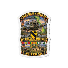 Load image into Gallery viewer, Die-Cut Magnet - Army - Vietnam Combat Cavalry Veteran w 1st Cav Div SSI  Big Helo - 3D - Enhanced

