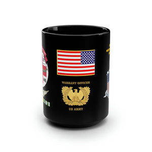 Black Mug, 15oz - 57th Medical Company - Original Dustoff - Aviator Badge - Vietnam w VN SVC