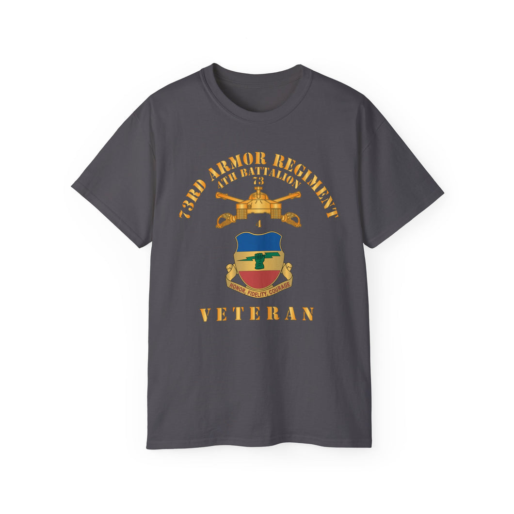 Unisex Ultra Cotton Tee - 4th Battalion 73rd Armor Regiment - Veteran W DUI wo At War - Br X 300