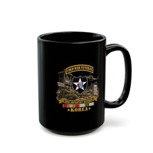 Load image into Gallery viewer, Black Mug (15oz) - Army - 2nd Infantry Division w Br - Ribbon COLD WAR Vet Tab - Korea - 3D - Enhanced
