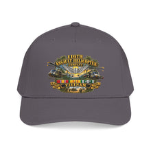 Load image into Gallery viewer, Mid Profile Baseball Cap - Army - 116th Assault Helicopter Co w  Aviator Badge w VN SVC - HORNETS - 3D - Enhanced
