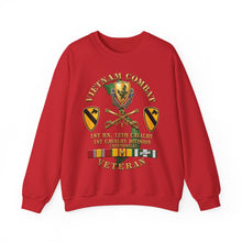 Load image into Gallery viewer, Crewneck Sweatshirt - Army - Vietnam Combat Cavalry Veteran w 1st Bn 12th Cav DUI - 1st Cav Div - 3D X 300
