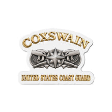 Load image into Gallery viewer, Die-Cut Magnet - USCG - Coxswain w txt - Gold - 3D - Enhanced
