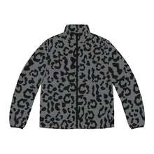 Load image into Gallery viewer, Men&#39;s Puffer Jacket (AOP) - Leopard Camouflage - Battleship Color
