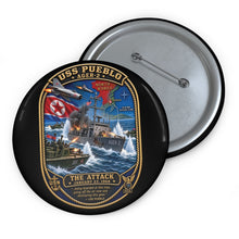 Load image into Gallery viewer, Custom Pin Buttons - USS Pueblo Attack-Defense Commemorative Patch
