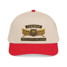 Load image into Gallery viewer, Mid Profile Baseball Cap - USCG - Coxswain - Auxiliary w txt - 3D - Enhanced
