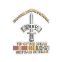 Load image into Gallery viewer, Kiss-Cut Stickers - Army - Badge - LRRP - Tip of the Spear - Vietnam Vet w SVC - 3D - Enhanced
